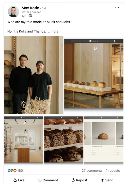 Example LinkedIn post about real connections